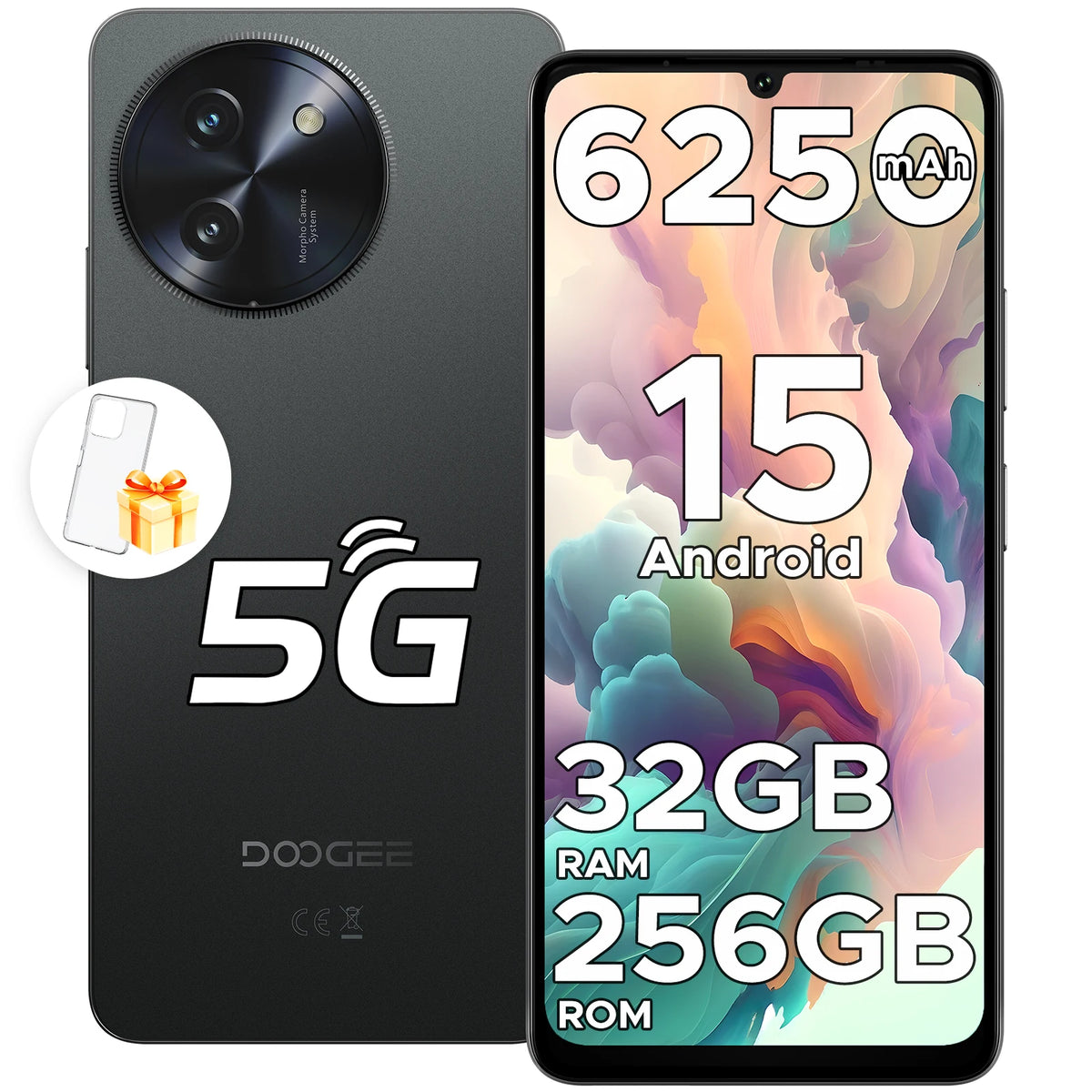 DOOGEE Note59 Pro 5G Smartphone Android 15 6.75" 120Hz Display 32GB(8+24) 256GB 6250mAh Battery Widevine L1 NFC Cellphone