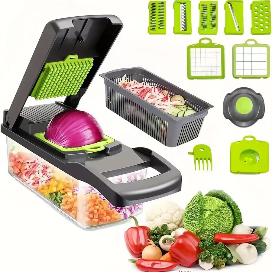 16 Multifunctional Vegetable Cutting Artifacts Household Kitchen Vegetable Cutting Slicer Potato Shredded Wire Wiper Dice