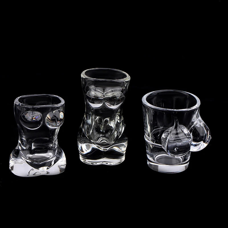 1PC Novelty Body Shaped Glass Beer Cup, Transparent Drinkware for Cocktails and Juices, Funny Wine Glass, Bar and Cafe