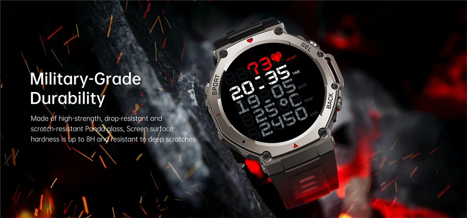 LIGE 2026 GPS Luxury Military Smart Watch 500mAh Men Health Monitor Fitness Clock Sports 5ATM Waterproof Smartwatch Compass New