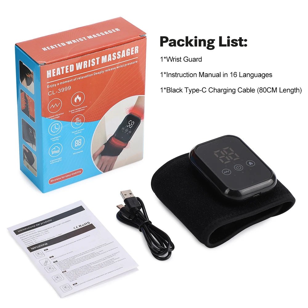 Cordless Heating Ankle Wrist Massager Electric Foot Hand Vibration Massager Warm Ankle Brace Joint Sprain Support Wristband
