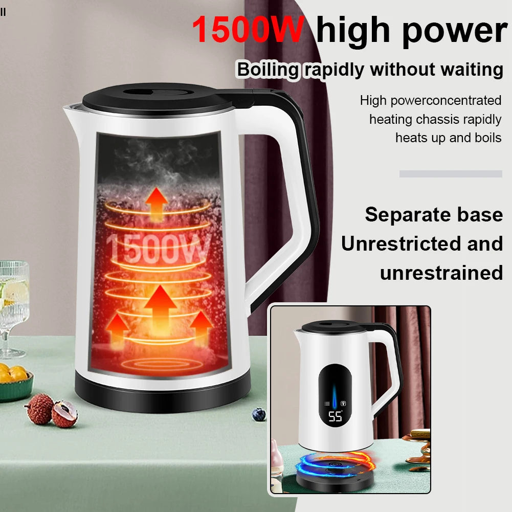 3L Stainless Steel Electric Digital Display Hot Water Boiler Auto-Shutoff Multifunctional Tea Pot 1500W Fast Boil Boil Water Pot