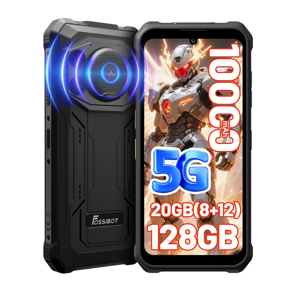 Fossibot Android 15 Rugged Smartphone 8GB RAM 128GB ROM 10000mAh 6.745" 50MP 128dB Speaker NFC  [F110 PRO-Phone]