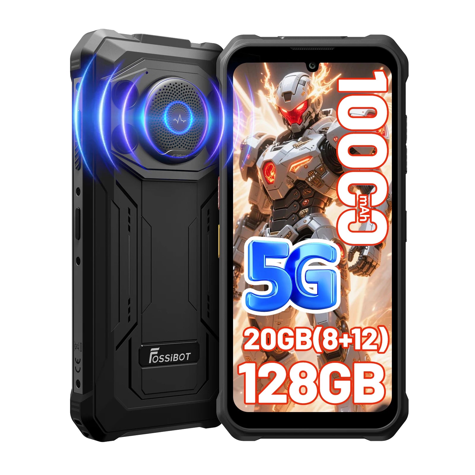 Fossibot Android 15 Rugged Smartphone 8GB RAM 128GB ROM 10000mAh 6.745" 50MP 128dB Speaker NFC  [F110 PRO-Phone]