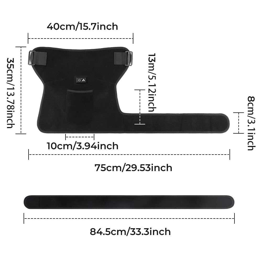 USB Electric Hot Hip Vibration Massager 3 Level Heating Hip Support Wrap Infrared 660nm LED Beads,Thigh Hip Groin Protect Belt