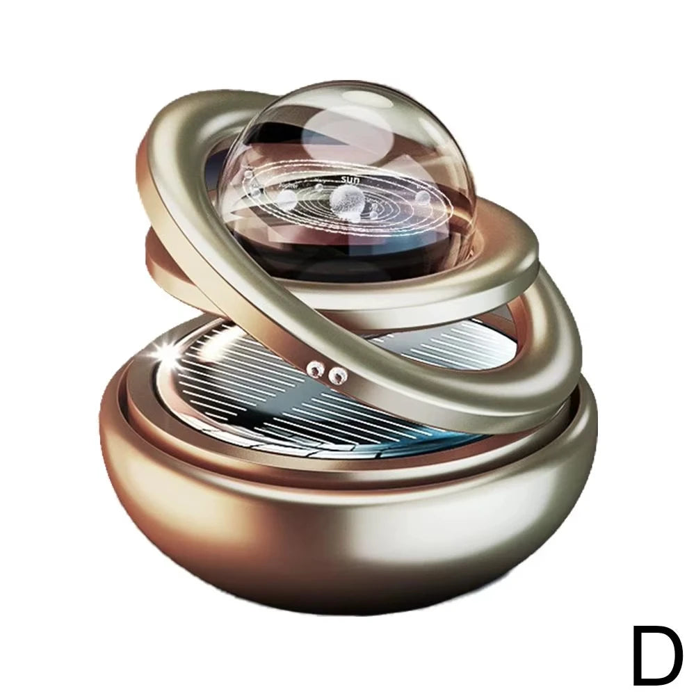 Car Solar Aromatherapy Ornaments Double Suspended Crystal Ball Rotating Aromatherapy Perfume For Home Car  Decor