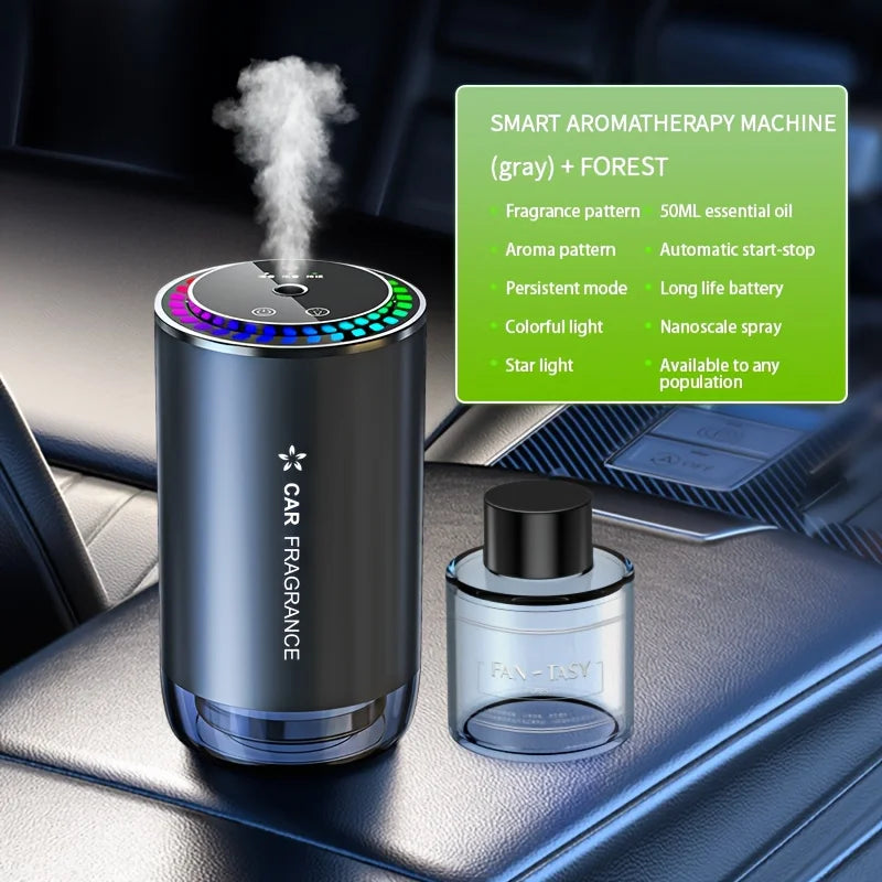 Car Aroma Diffuser with Perfume, Aromatherapy Oil Diffuser with Projective Star Light for Car Fragrance, Driving Induction Spray