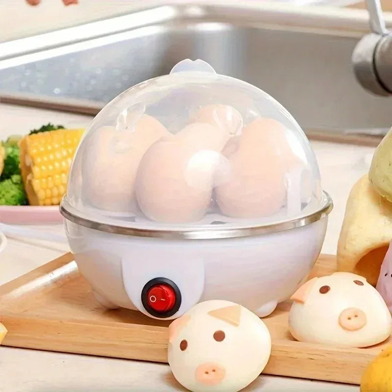 Electric Egg Steamer Cooker 7 Egg Capacity with Auto Power Off Compact Breakfast Machine for Steamed Custard Hard Soft Boiled