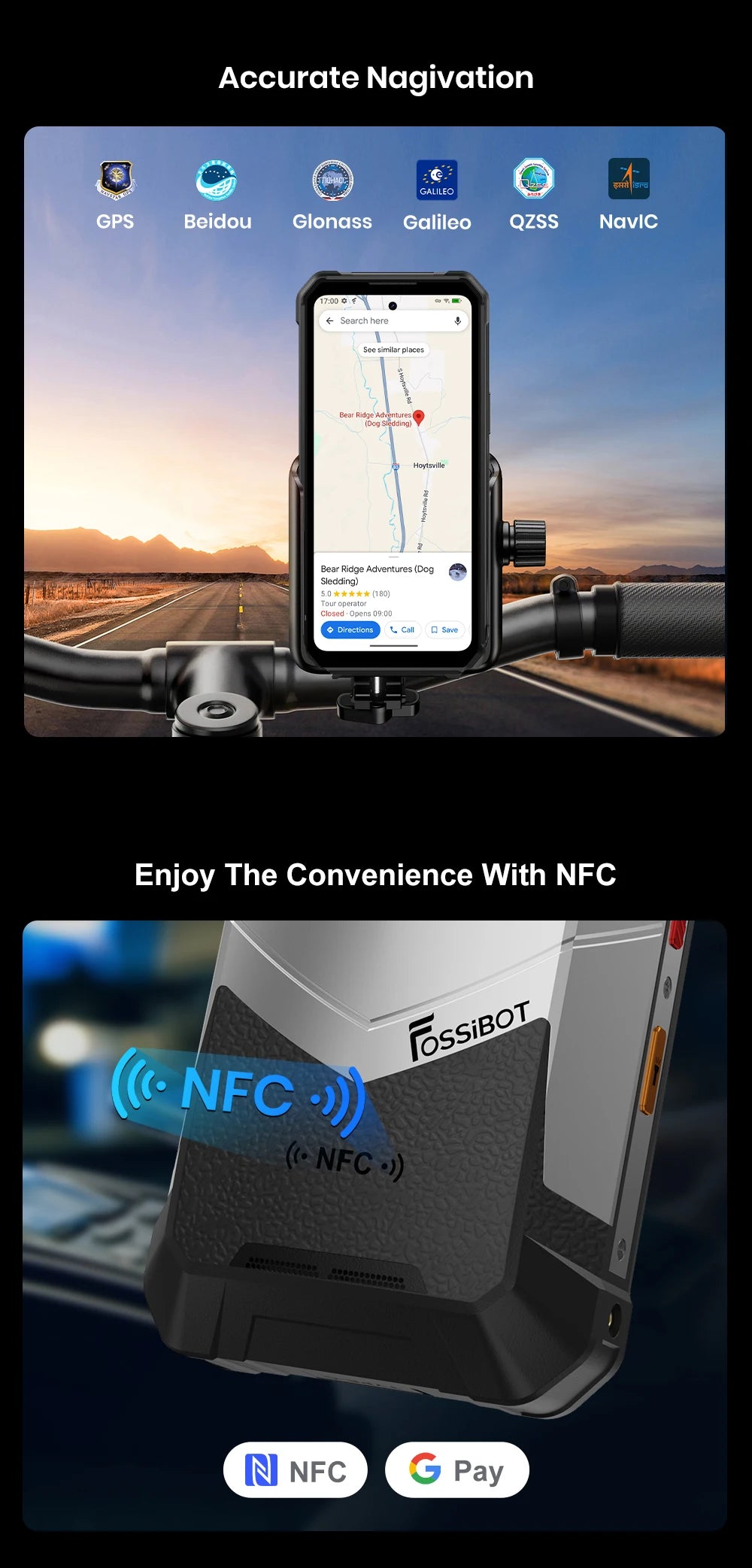 Fossibot Smartphone [F107 Pro 5G] 28000mAh 66W Rugged Mobile Phone 12GB RAM 512GB ROM Android 15 200MP+32MP NFC Dual Flashlights