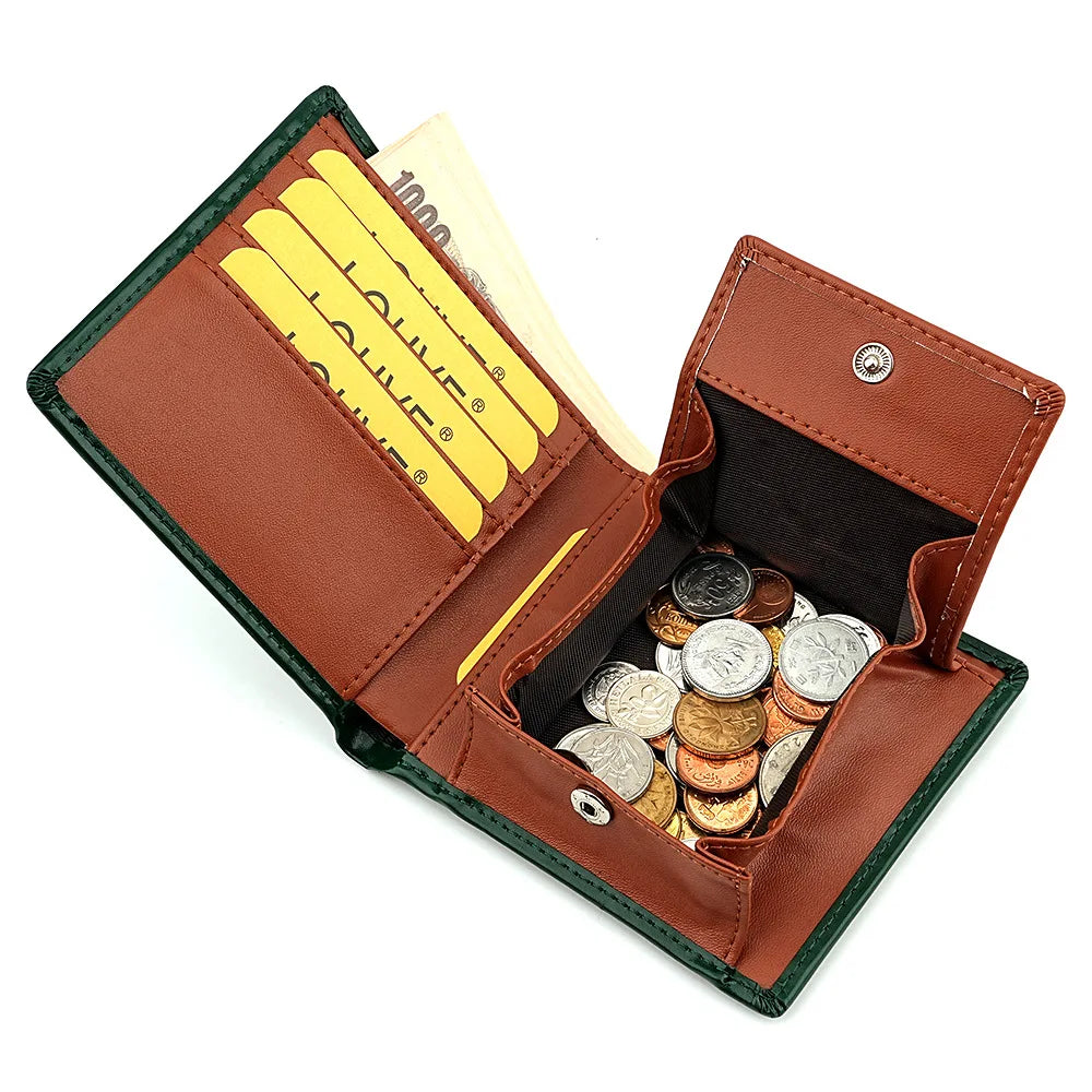 New Genuine Leather Men's Wallet Japanese Style Short Cowhide Multi-card Slot Coin Purse Wallets