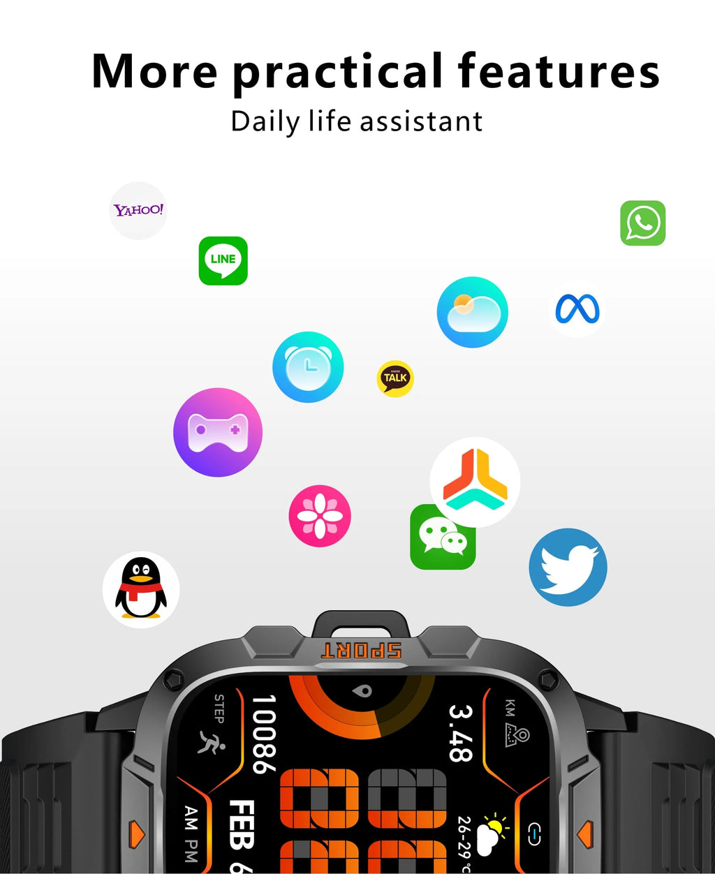 2025 For Xiaomi Original Built-in Dual-band GPS Men Smartwatch BT Call Fitness Military 5ATM IP68 Military Sport Smart Bracelet