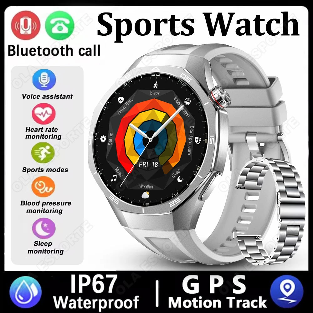 2026 New Watch5 PRO Smart Watch Men AMOLED HD Screen Sports Fitness Waterproof Watch Heart Rate Bluetooth Call Smartwatch HW12
