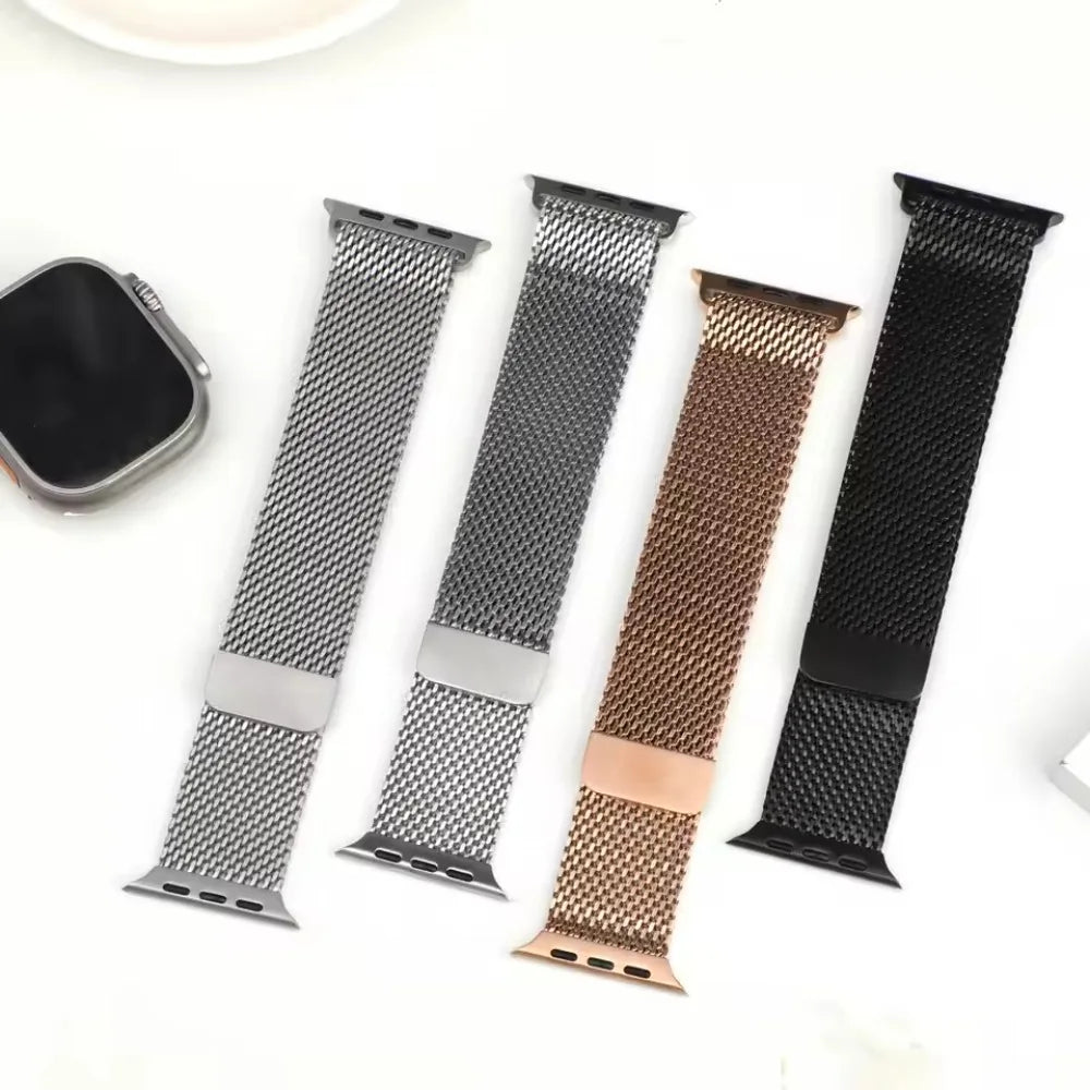 Fashion Steel Mesh Milanese Strap for Apple Watch Ultra 3 2 1 49mm 11 10 46/42mm Wristband IWatch 9 8 7 6 5 4 SE3 45-44-41-40mm