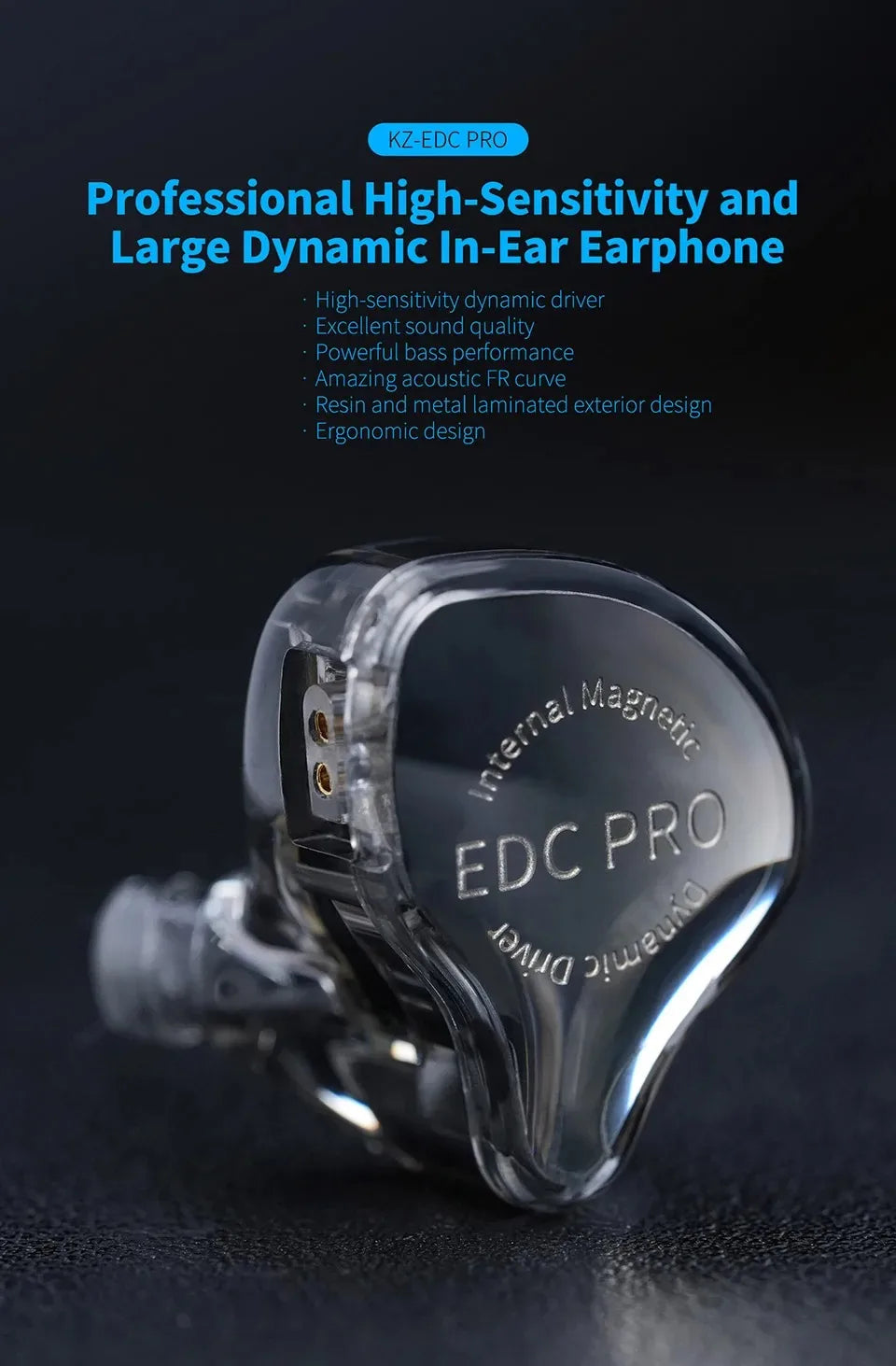 New KZ EDC Pro Headset Dynamic In-Ear Monitor HiFi Wired Headphone Bass Stereo Game Music Earbuds Sports Noise Reduction Earphon
