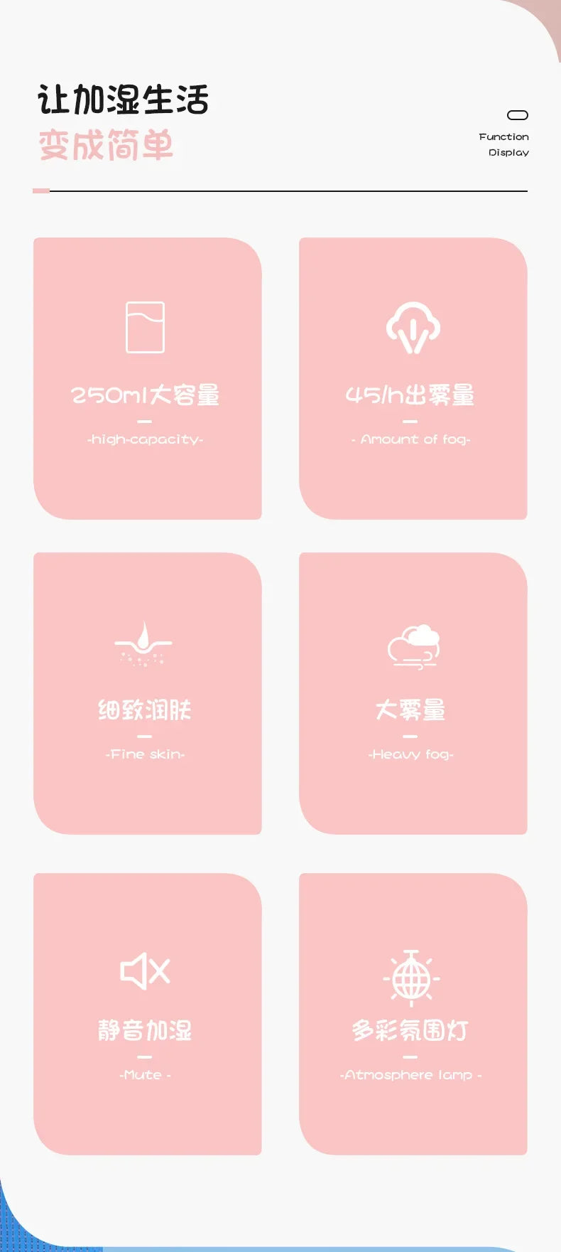 250ML Mini Air Humidifier Cute Aromatherapy Humidifiers Diffusers Essential Oil Diffuser Home Car Air Purifier Humificador