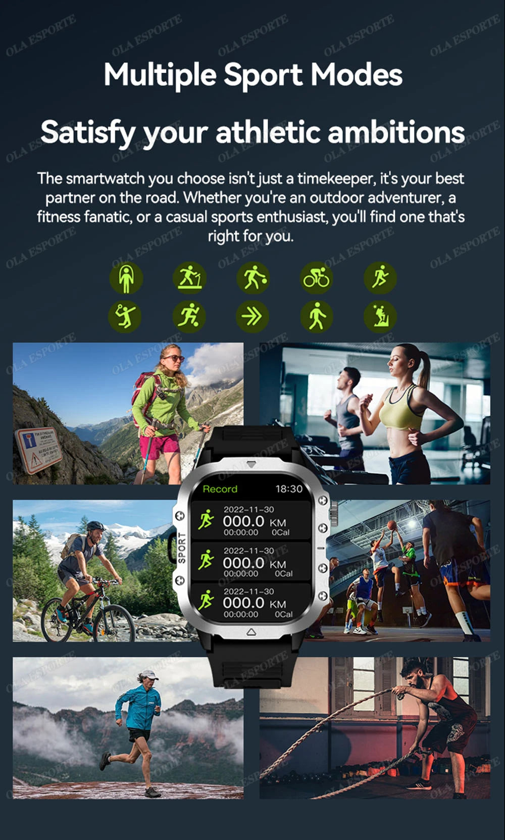 2026 New Military-grade Smart Watch Men GPS Flashlight 3ATM Waterproof Watch Bluetooth Call 100+Sport Outdoor Smartwatch Pk MA27