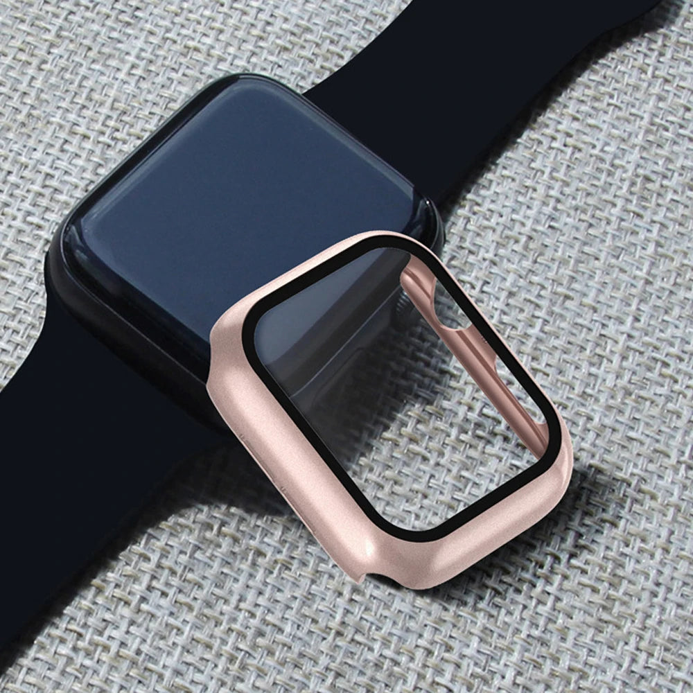 Tempered Glass+Case for Apple Watch Ultra 3 2 49 45 41 40 44 42 46mm PC Bumper Protector cover For iWatch 11 10 SE 9 8 7 6 5