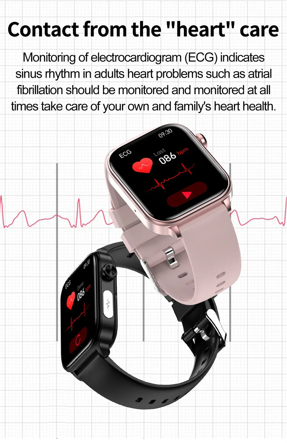 2026 New ECG+PPG Health Smartwatch Men Blood Fat Uric Acid Heart Rate Blood Pressure Bluetooth Call Waterproof Smart Watch Women