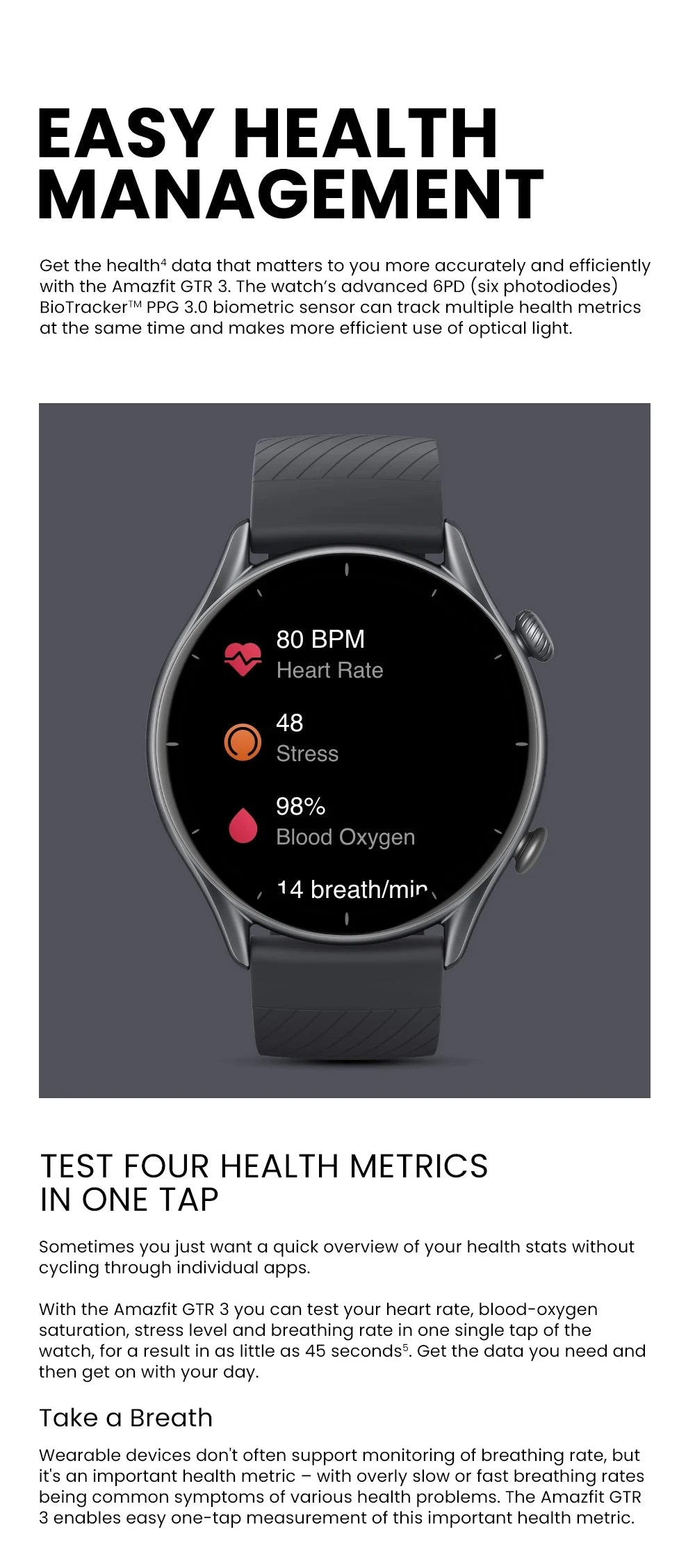 Amazfit GTR 3 Alexa Built-in Smart Watch For Men Women Play Music 1.39" AMOLED Display 21Day Battery Life Refurbished Watch