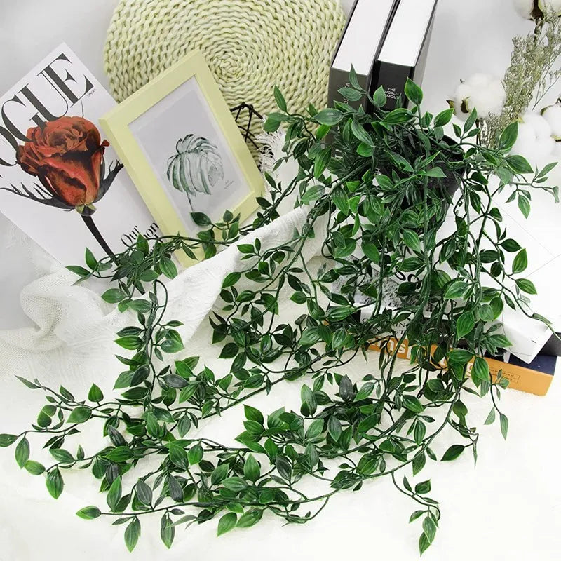 Artificial ivy Plants Plastic Leaf Wedding New Year Christmas Party for Home Room Balcony Garden Office desk Decoration supplies