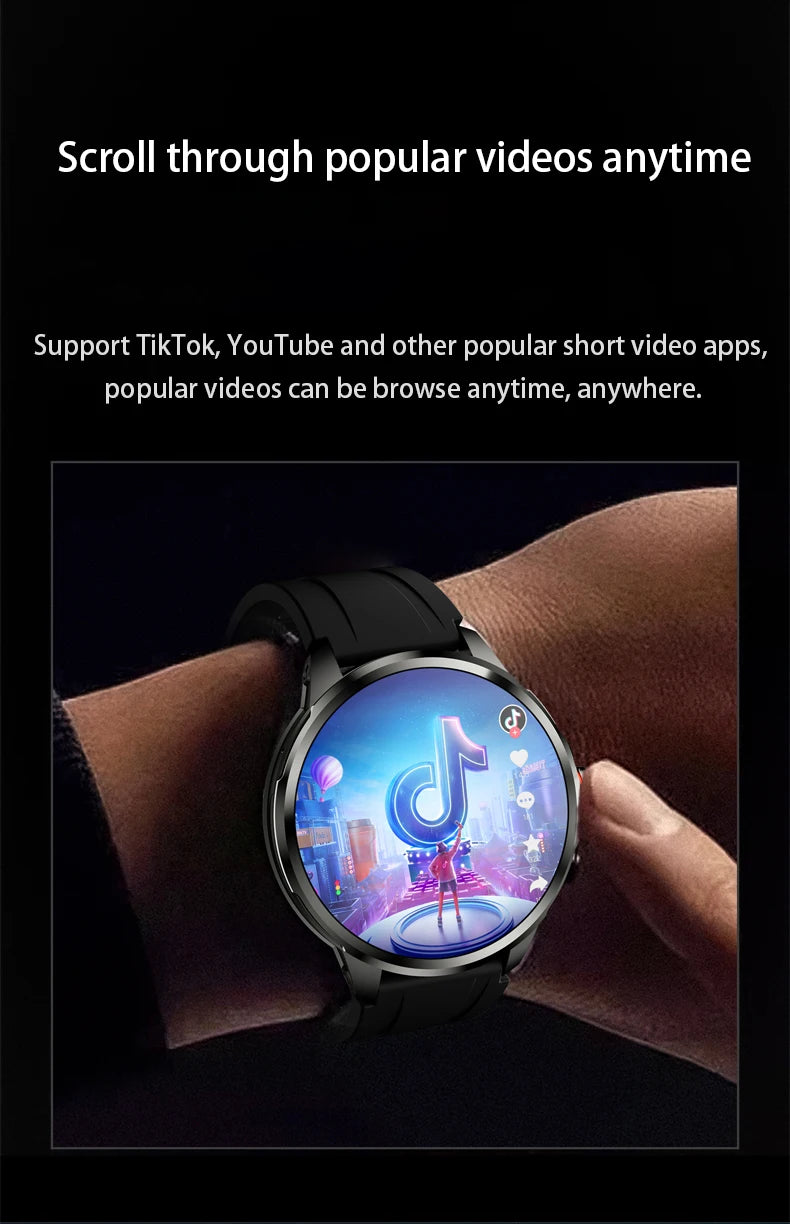 H99 Smart Watch 5G LTE Android 10.0 with 190° Rotary Camera Insert Sim Card Google Play App Download GPS WiFi Heart Rate Tracker