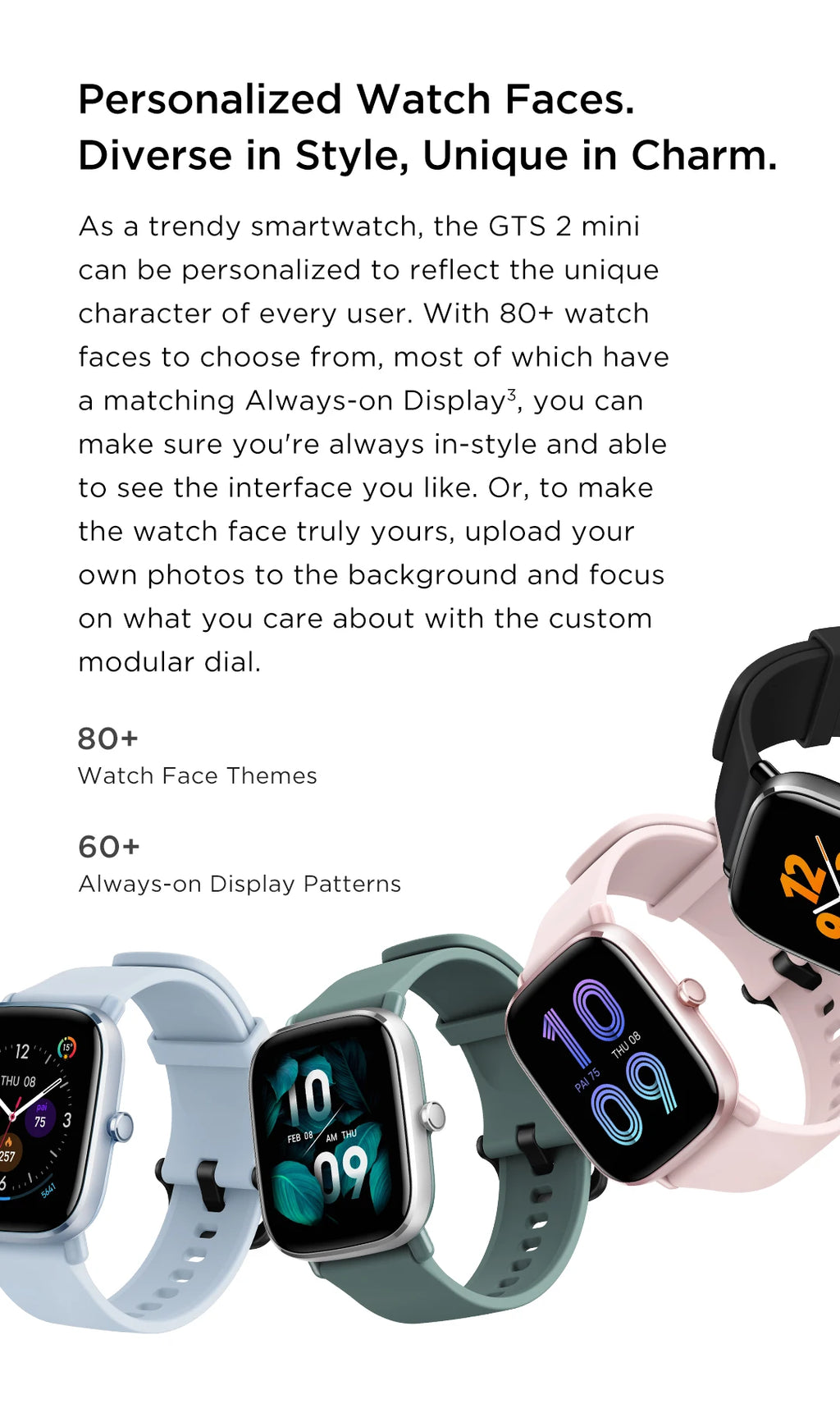 Amazfit GTS 2 mini GPS Smartwatch  For Men Women Gift Display 68+Sports Modes Waterproof Sports Watch Sleep Monitoing