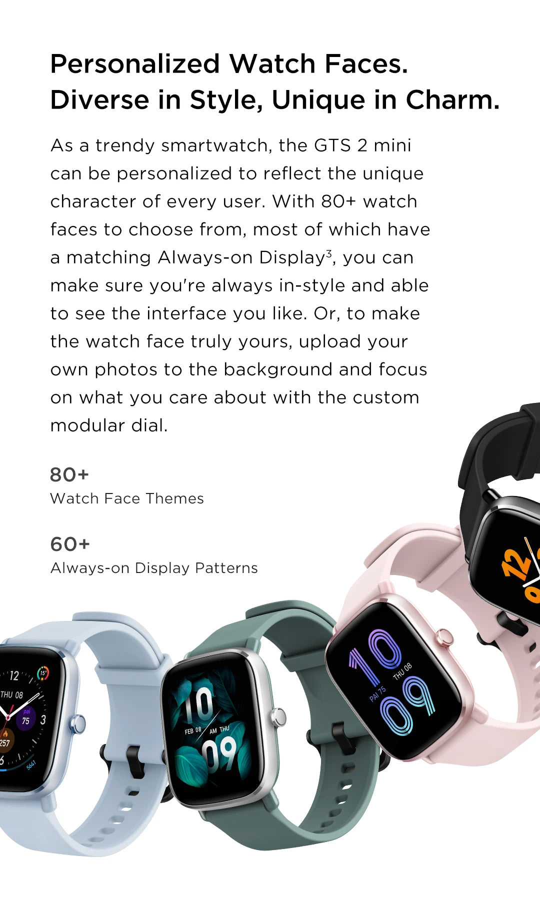 Amazfit GTS 2 mini GPS Smartwatch  For Men Women Gift Display 68+Sports Modes Waterproof Sports Watch Sleep Monitoing
