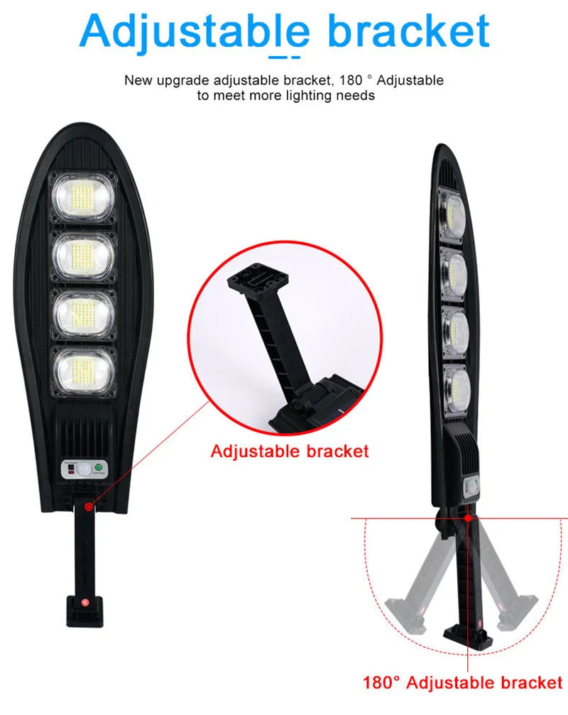Solar Street Light Super Bright Outdoor Waterproof 168LED Lamp Motion Sensor 3 Modes Lighting Remote Control For Garden Gard