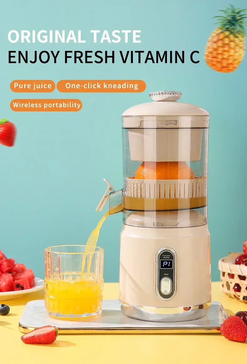 Electric Orange Juicer Portable Citrus Fruit Juice Extractor Pulp Separation Squeezer Machine USB Charge 600ml Smoothie Blender