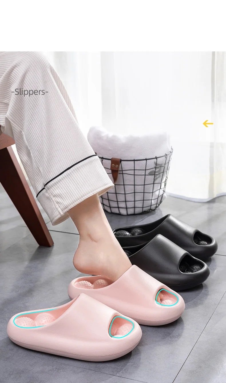 TZLDN Ergonomic EVA Unisex Bathroom Slippers Water-Leakage-Proof Massage Indoor Slippers Comfortable Breathable Casual Slippers