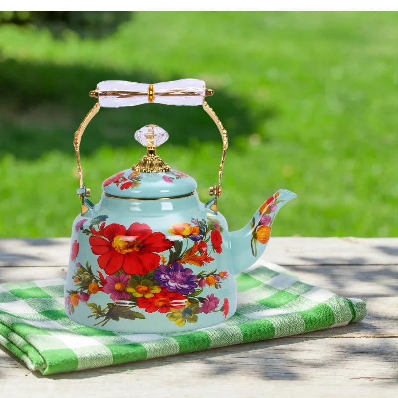 Enamel Kettle Make Tea Make Coffee Hot Milk Home Restaurant Kitchen Cookware Enamel Water Kettle
