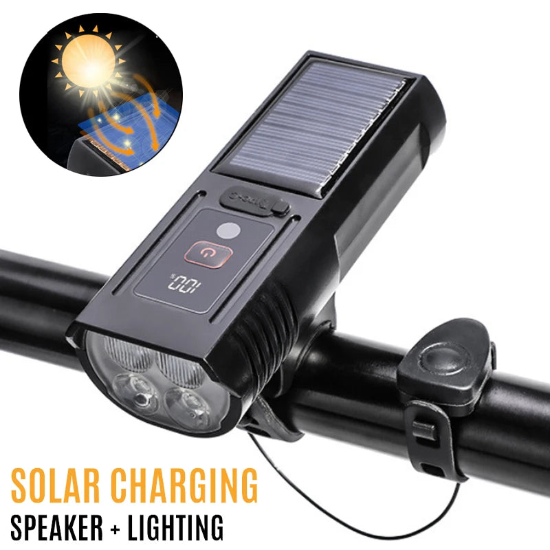 Bike Smart Light Front LED Bicycle Light with Horn Type-C Charging MTB Head Lamp Waterproof Flashlight Road Cycling Accessories