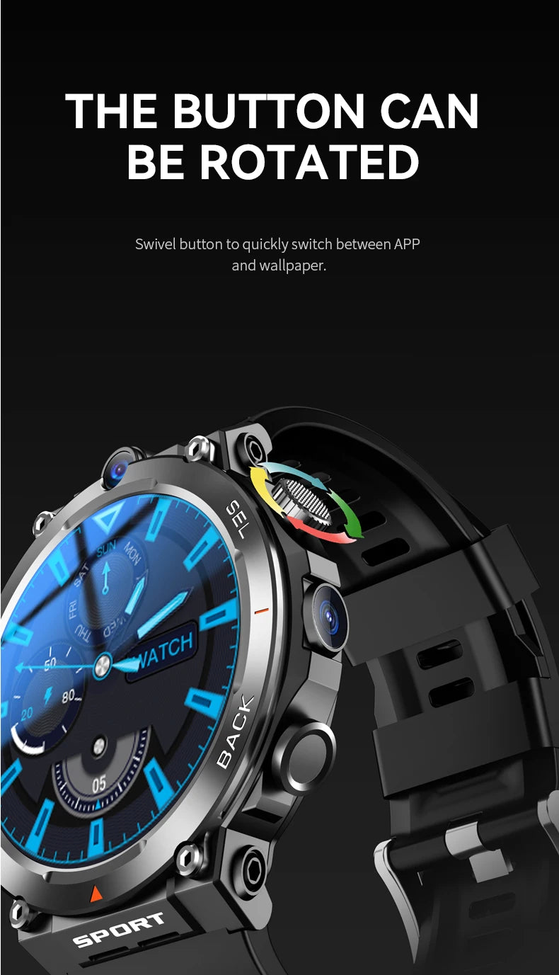 Sport Smartwatch 256GB GPS Wifi Download APP Dual Camera Video Calls Supports Google Play Smart Watch 4G SIM Card For Men Women