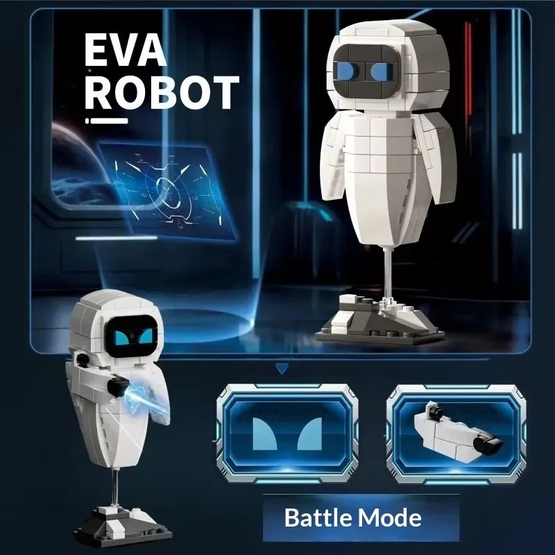 Wall.E Eve Small Particle Robot Assembly Model Kit Action Figure Boy Educational Toy Buildable Collectible No Special Effects