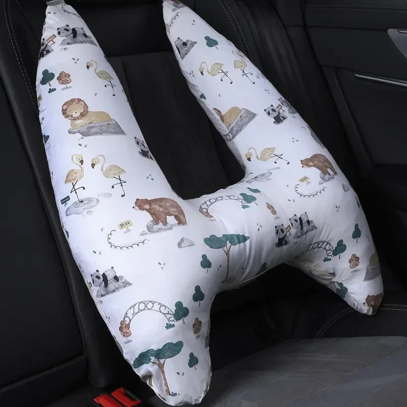 Cute Animal Pattern Kid Neck Head Support, U-Shape Children Travel Pillow Cushion for Car Seat, Safety Neck Pillow for Kids