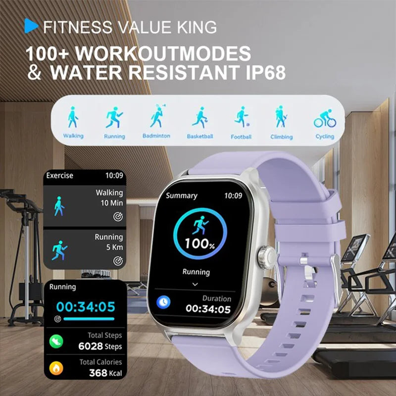 LAXASFIT 2025 New Smart Watch 2.01” Inch HD Screen Bluetooth Talk Pedometer IP68 Waterproof 123 Sport Modes Man Woman Watch Gift
