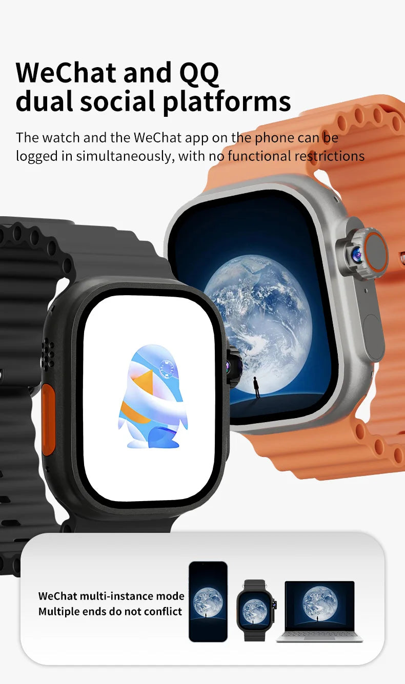 DW100 Pro+ 5G Android Smartwatch Touch ID Smart Watch With Rotary Camera 2.29inch Amoled Screen GPS WIFI NFC Google Play Store