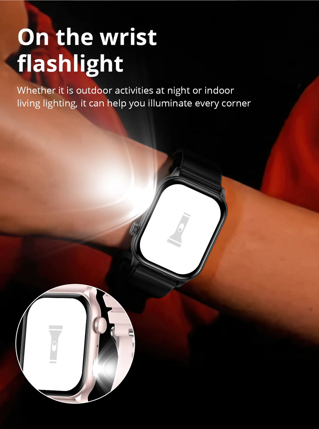 COLMI P78 AMOLED Smartwatch 1.95'' Display with Flashlight & Voice Calling 100+ Sports Mode Health Monitor Men Women Smart Watch