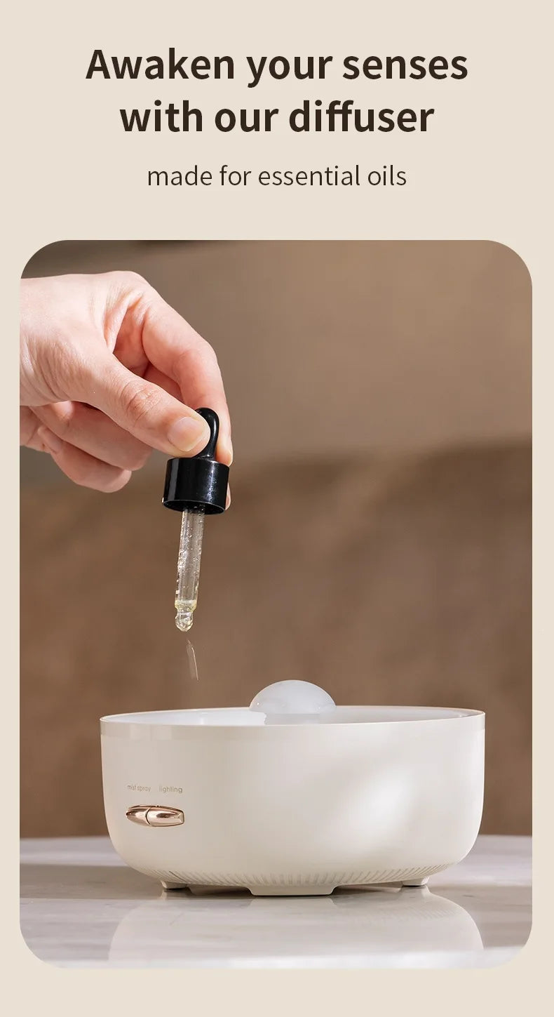 Aroma Diffuser Humidifier, Mist & Scent Dispenser with Adjustable 7-Color Lights, Ambient Lamp for Home Bedroom, Ideal Gift