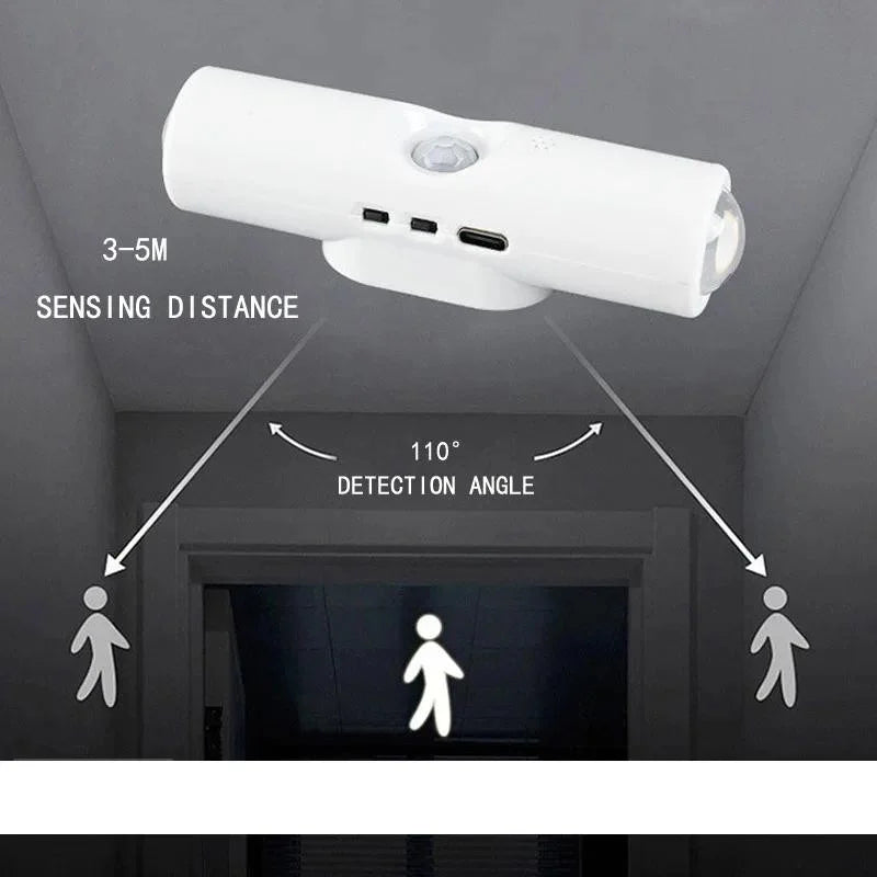 Smart RGB Gradient Night Light Magnetic Motion Sensor Rechargeable Wall Lamp for Bedroom Bathroom Closet Garden Home Decor