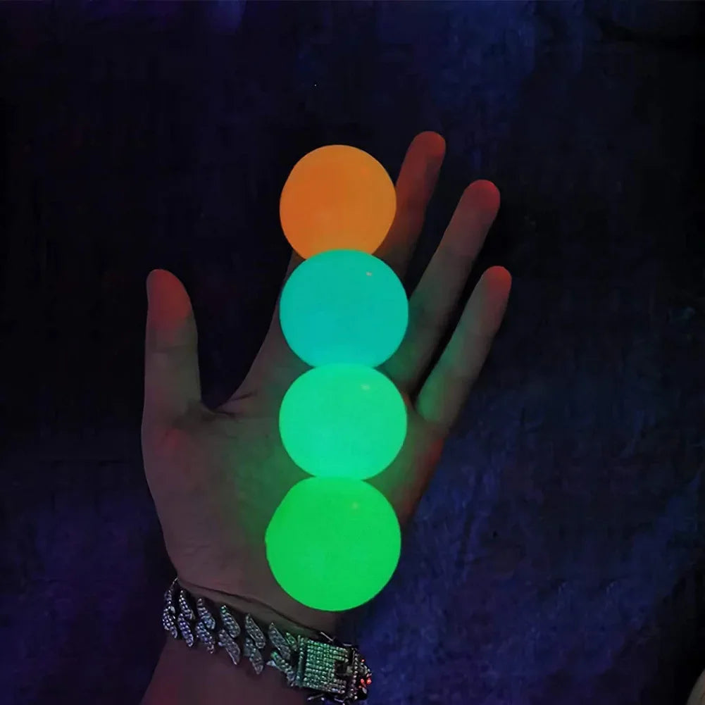 Luminous Wall Target Ball Sucker Sticky Decompression Toy Squeeze Ball Colorful TPR Stress Relief Balls Random Color