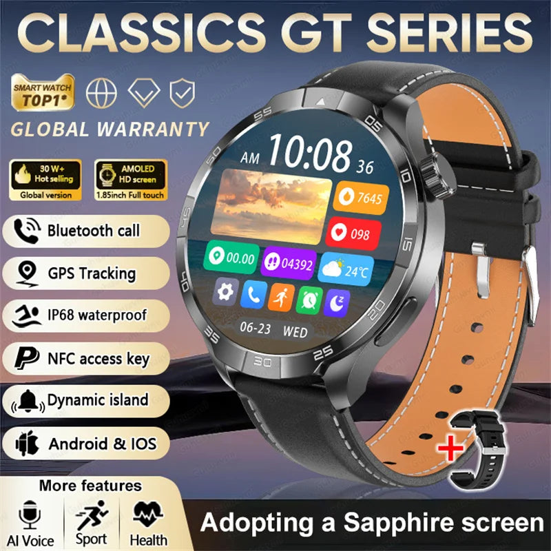 2026 Smart Watch Always display AMOLED NFC Bluetooth Call GPS trajectory Waterproof Health Sport Smartwatch Men for Android iOS