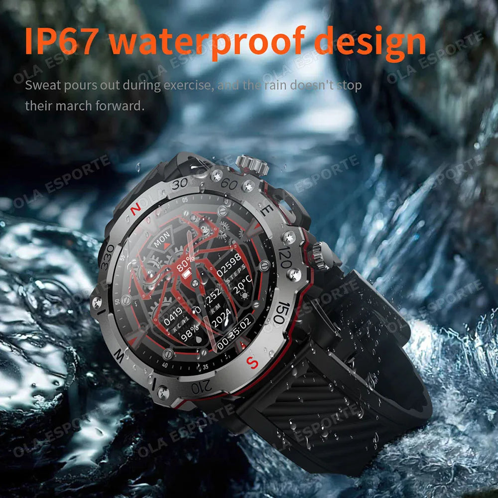 GPS Smart Watch 5ATM Waterproof Built-in Dual-band GNSS GPS Motion trajectory Military Sport Smartwatch Men 2025 New For Android