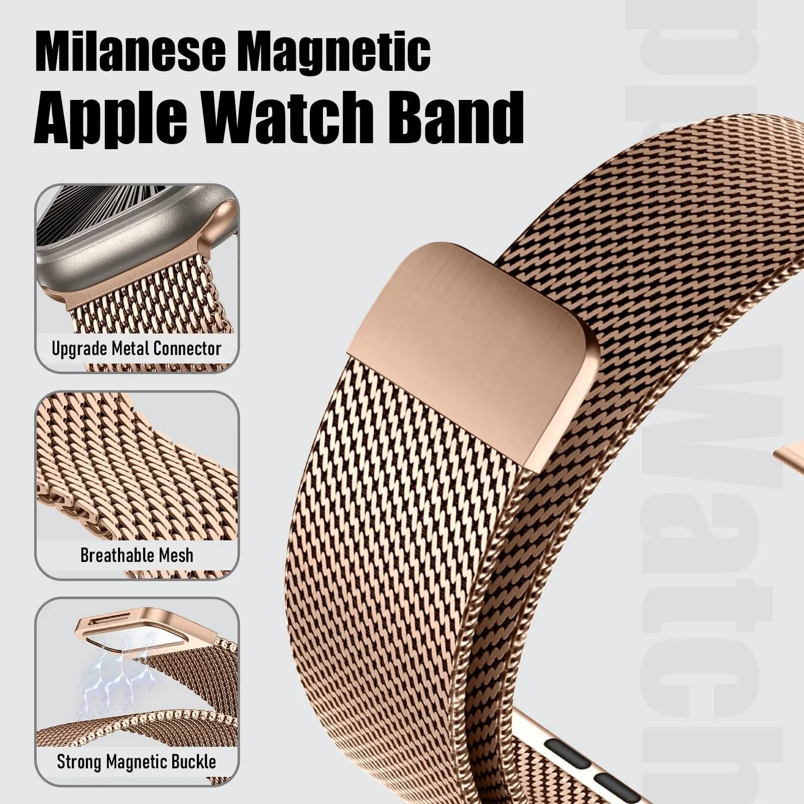 Fashion Steel Mesh Milanese Strap for Apple Watch Ultra 3 2 1 49mm 11 10 46/42mm Wristband IWatch 9 8 7 6 5 4 SE3 45-44-41-40mm