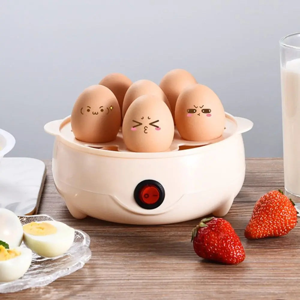 Automatic Power Off Egg Boiler Mini with Measuring Cup Egg Steamer Multi-layer Breakfast Machine for Home Dormitory