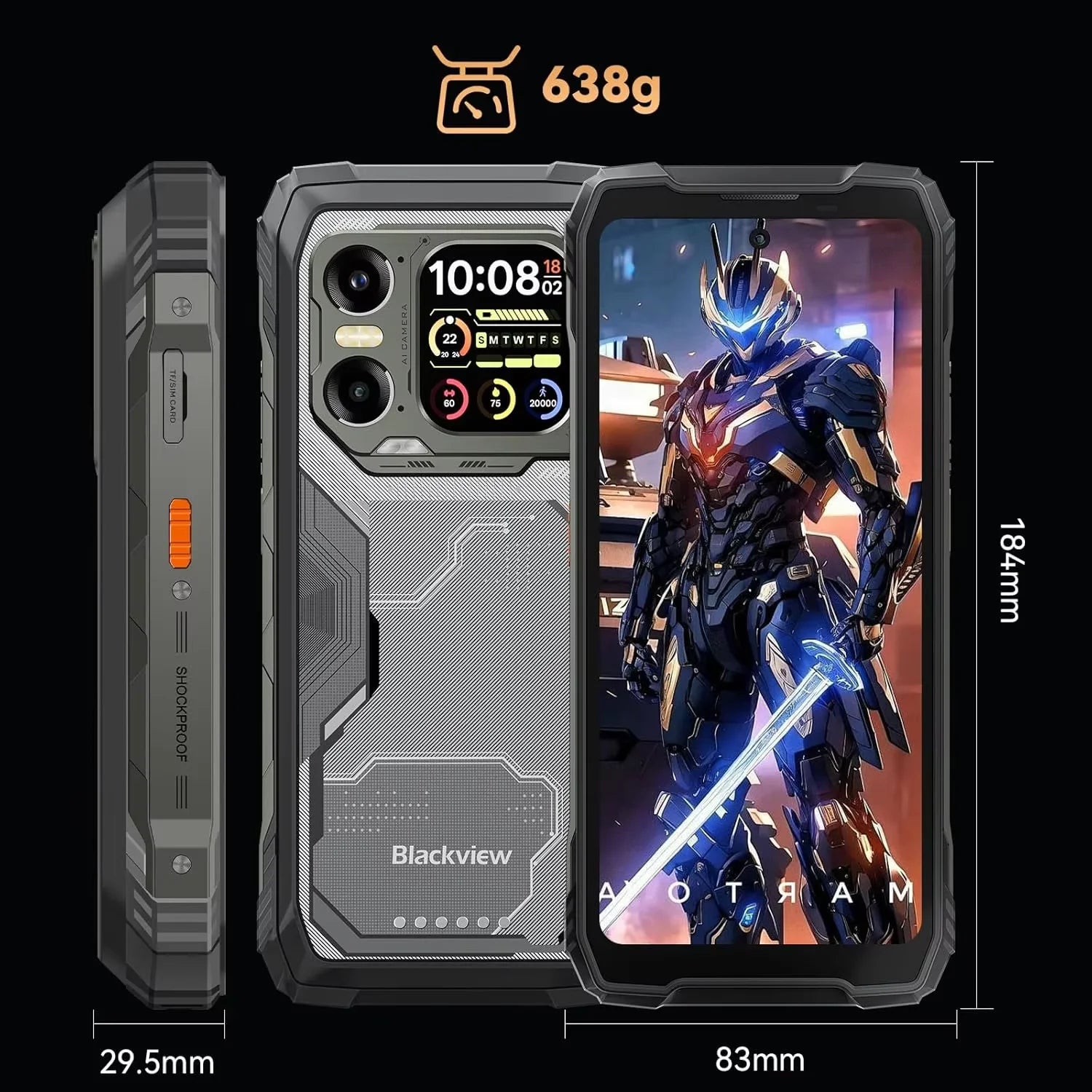 [Ship From UK]Blackview 48GB + 512GB Smartphone 20000mAh 55W [XPLORE 1] 6.78'' 2.4K + 2.01'' Dual Display 5G Rugged Mobile Phone