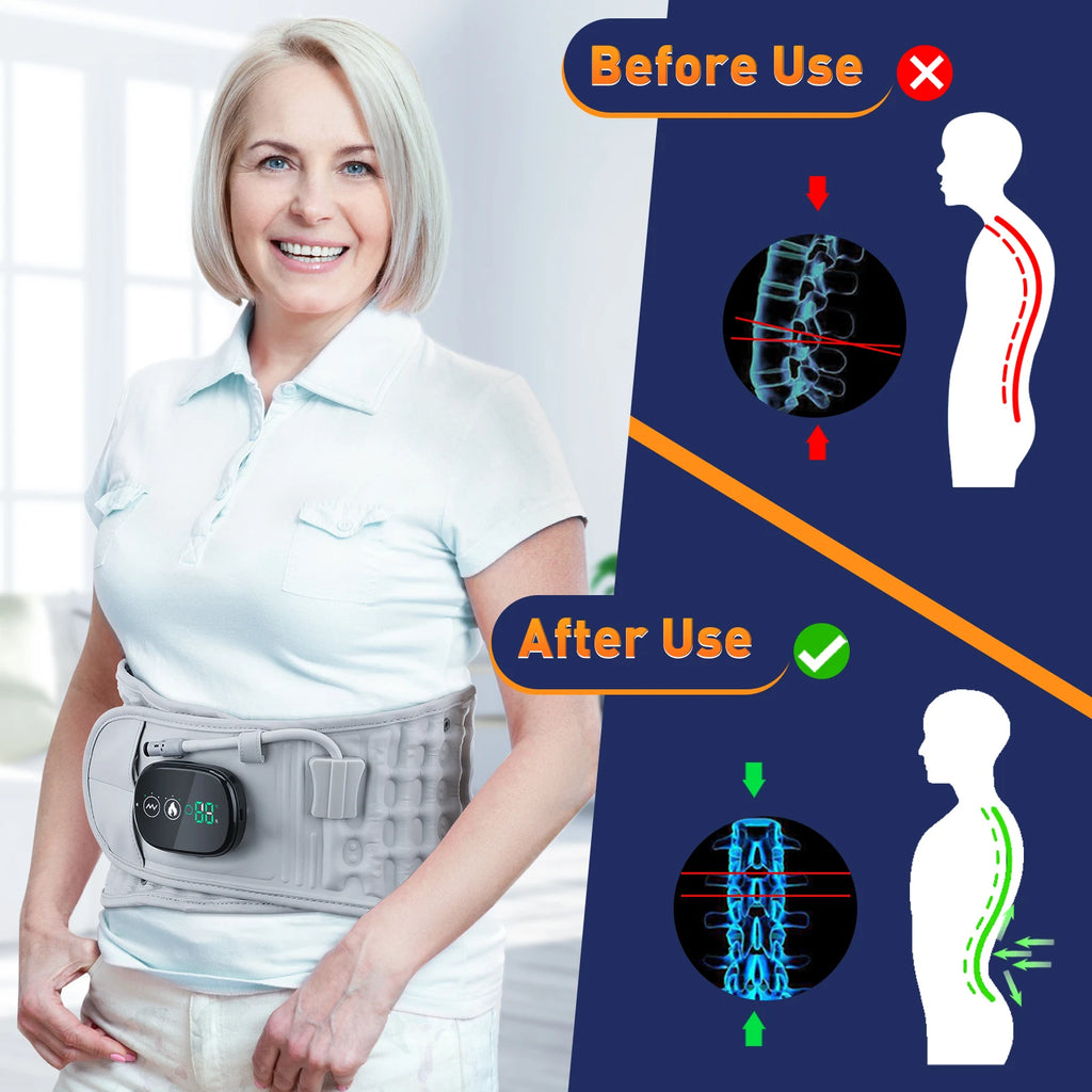 Electric Heating Waist Massage Belt Infrared Vibration Hot Compress Lumbar Brace Spine Protect Massager Back Support Belt