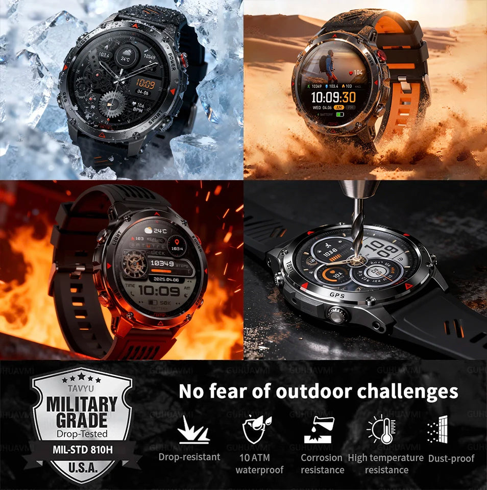 T-Rex 3 Pro Military Grade AGPS Smart Watch 10ATM Waterproof Dual-band GNSS Compass Altimeter AMOLED Swim Sports Smart Watch Men