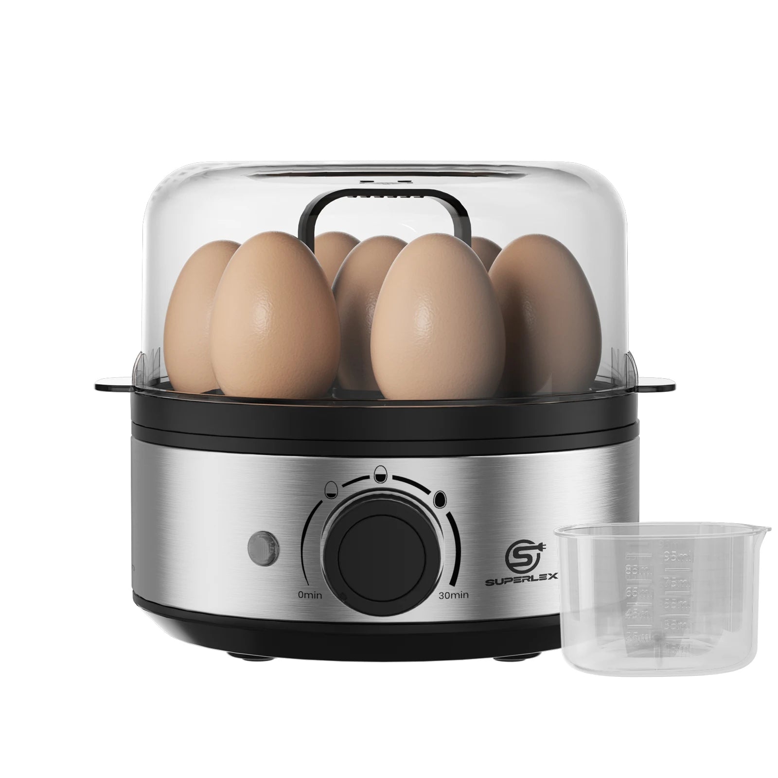 SUPERLEX 400W Power Eggs Cooker 7-Egg Capacity Dial Control Smart Shut-Off Reminder Rapid Egg Boiler Easy to Clean and Safer New