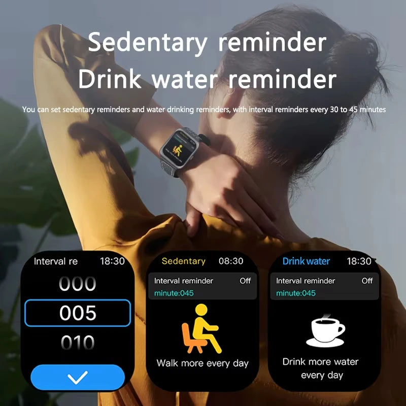 LAXASFIT Smart Watch 2.01-inch AMOLED Curved Display Bluetooth 5.4 Call Voice Assistant Fitness Sports Smartwatch Holiday gifts